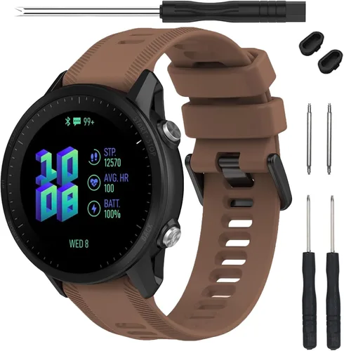 Vista 18 de Correa para reloj Garmin Forerunner 955 – Correa de repuesto de silicona suave para reloj inteligente 955 compatible con mujeres y hombres
