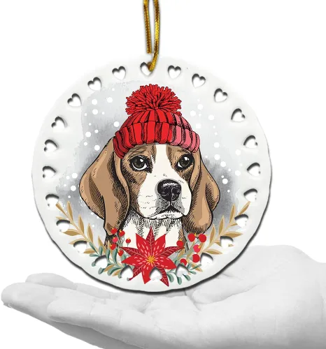 Vista 16 de BELLA BUSTA -Adorno de Navidad para perros, decoración navideña para amantes de los perros, estampado de Navidad UV