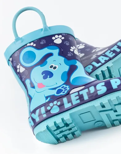 Vista 7 de Blue's Clues And You Wellies - Botas de agua para niños y niñas Animated Blue Puppy Lets Play Wellington Botas resistentes al agua Zapatos