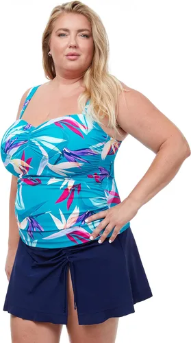 Vista 2 de Profile by Gottex Tankini de natación Paradise de figura completa con cuello cuadrado para mujer