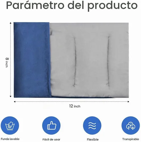 Vista 5 de Almohadilla térmica para microondas de 8 x 12 pulgadas, almohadilla térmica para cuello y hombros, almohadilla térmica húmeda para rodilla Azul
