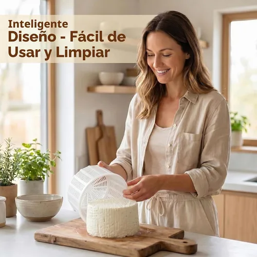 Vista 5 de Juego de moldes para queso, 4 cestas de drenaje de queso surtido para hacer queso casero, capacidad de 11.8-40.6 fl oz, aproximadamente 0.55-2.64