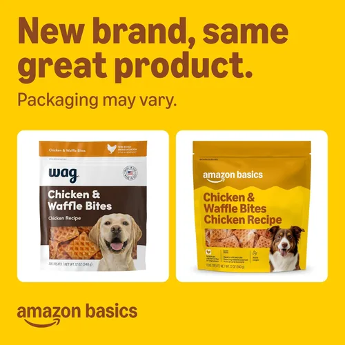 Vista 2 de Marca Amazon – Golosinas Wag para perros, bocados de pollo y waffle, 12 onzas resellables, paquete de 1