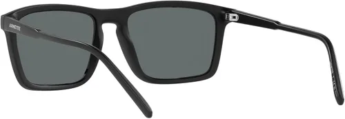 Vista 7 de ARNETTE An4283 Shyguy - Lentes de sol cuadrados para hombre, color negro mategris oscuro, polarizados, 2.205in, Negro mateGris oscuro polarizado.