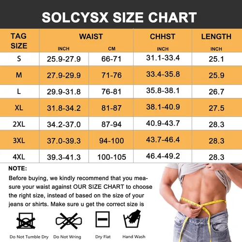 Vista 5 de SOLCYSX Camiseta de compresión para hombre para adelgazar el cuerpo, sin mangas, ajustada, con control de abdomen