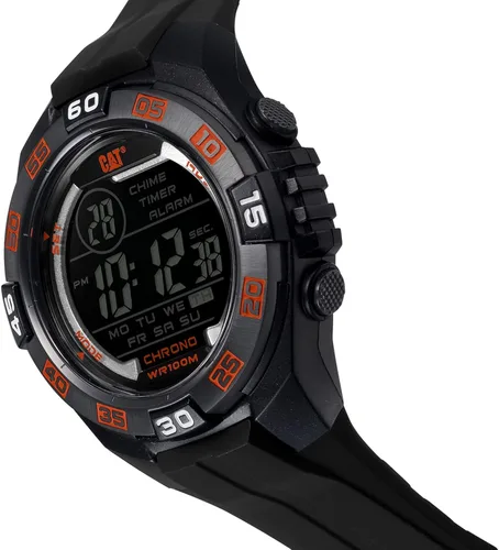 Vista 2 de Reloj CAT Digimax para hombre (Modelo OC.167.21.142), NegroAnaranjado