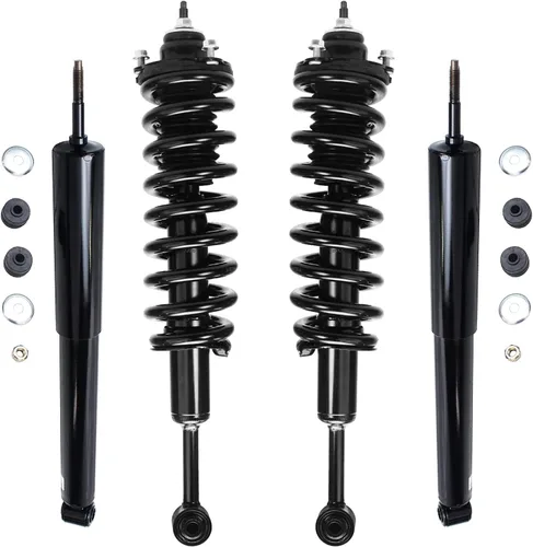 Vista 40 de Detroit Axle - Kit de 4 puntales para Ford Escape 2014-2019, 2 amortiguadores traseros ensamblaje 2 puntales delanteros y resortes helicoidales 2015