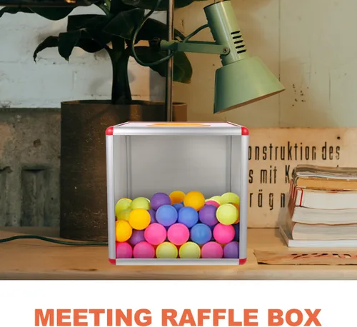 Vista 3 de Caja de lotería multifunción Caja de sorteo MDF de 12 pulgadas con ranura y cerradura para reuniones de oficina, eventos de recaudación de fondos