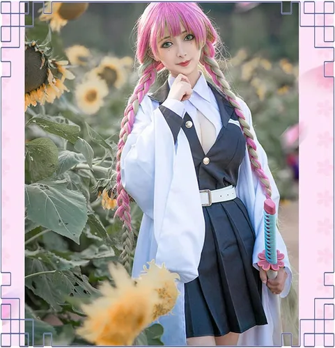 Vista 8 de Nezuko Cosplay de Zentisu Tanjiro Cosplay para adultos niños, traje Mitsuri Shinobu Inosuke, disfraz de anime de Halloween