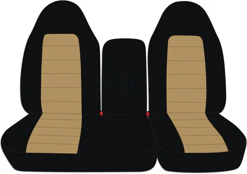 Vista 15 de Funda para asientos y apoya brazos de camiones, asiento delantero dividido 60/40 con apertura en el medio, para camión 1997-2000 Ford F-150, de 21