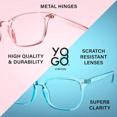 Vista 3 de Yogo Vision Blue Light Blocking Computer Glasses Anti Glare Reduce Eyestrain Eyeglasses for Men and Women