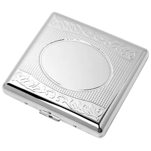 Vista 16 de Caja de cigarrillos de metal, para mujeres y hombres, clip de resorte portátil de doble cara, capacidad para cigarrillos de 18-20 de 3.937 in (negro)