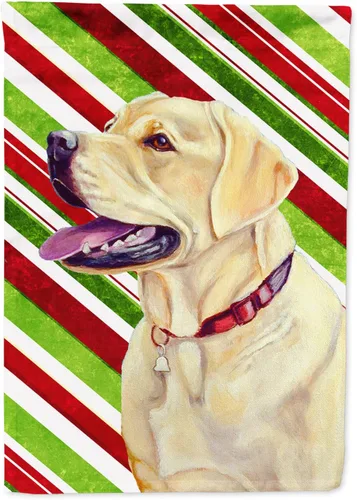 Vista 191 de Caroline's Treasures SC9334GF - Bandera decorativa para jardín, diseño de bastón de caramelo inglés, diseño de bulldog inglés, tamaño jardín