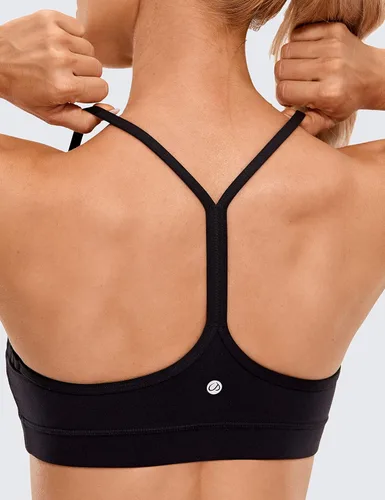 Vista 3 de CRZ YOGA Butterluxe - Brasier deportivo con espalda en Y para mujer, con espalda cruzada, de bajo impacto, tirantes delgados, para entrenamiento