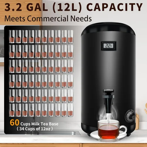 Vista 2 de Dispensador de bebidas aislado con dispensador de bebidas de calefacción, dispensador de bebidas de calefacción eléctrica, urna de agua caliente