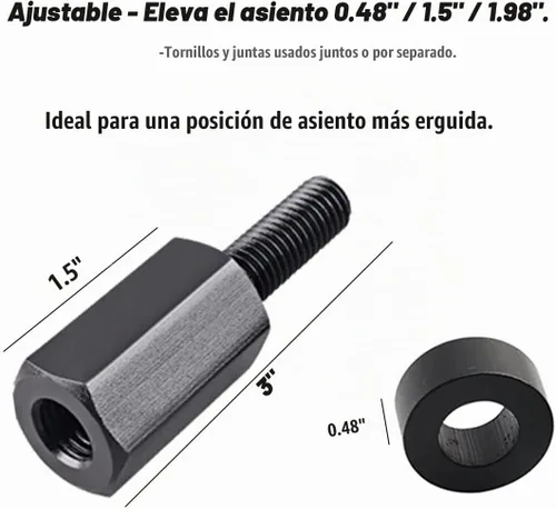 Vista 4 de Elevador de asiento Maverick X3 de 4 piezas con 4 espaciadores adicionales
