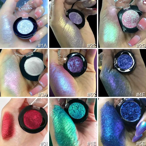 Vista 6 de Afflano Paleta de sombra de ojos roja brillante, sombra de ojos con purpurina roja ultra pigmentada, polvo de sombra de ojos de maquillaje rojo