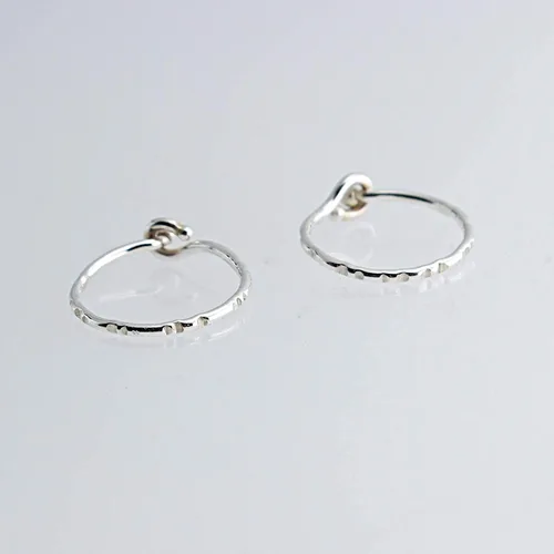Vista 50 de Aretes de plata de ley abiertos para cartílago, tragus, delgados, calibre 22