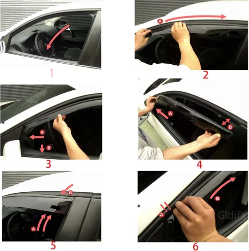 Vista 6 de inchannel - Visera de ventana compatible con Toyota 4Runner 2010-2024, protectores de lluvia, deflector de viento, humo, 4 piezas