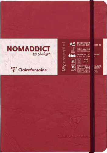 Vista 9 de Clairefontaine 793461C Age Bag Collection A My.Essential Negro Cuaderno Cosido con Elástico - A5 14.8x21 cm - 192 Páginas Numeradas y Rayadas