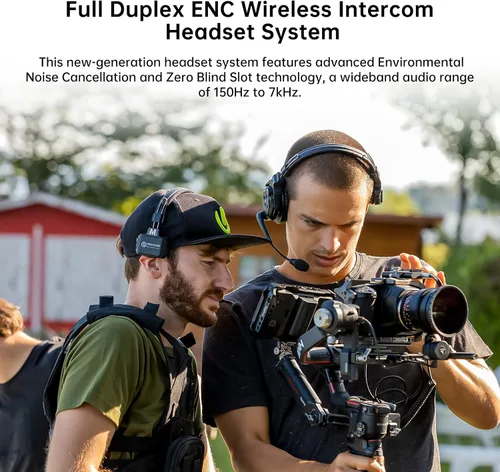 Vista 2 de Sistema de Auriculares de Comunicación Inalámbrica Hollyland Solidcom C1 Pro ENC con Cancelación de Ruido Dúplex Completo para 4 Personas 335m