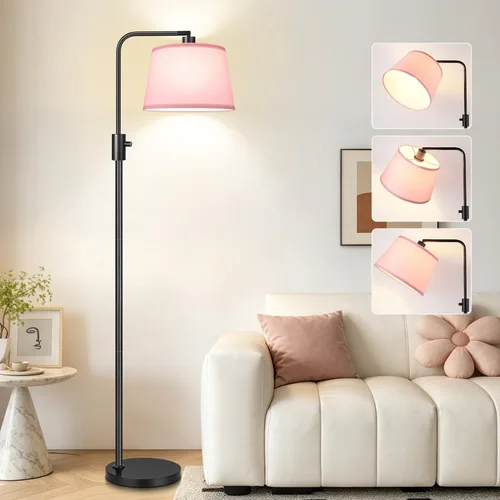 Vista 18 de Nintiue [Actualizada] Lámpara de pie regulable, bombilla LED Edison de 1000 lúmenes incluida, pantalla negra, lámpara de pie alta moderna de arco
