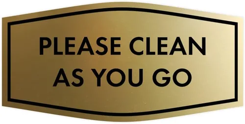 Vista 9 de Fancy Please Clean As You Go - Letrero (negro/plateado), tamaño mediano