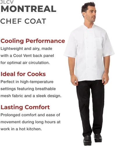 Vista 3 de Chef Works mens Montreal Cool Vent Chef Coat