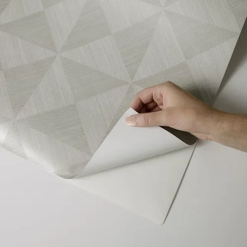 Vista 4 de NextWall Stacy Garcia Home Geo - Papel tapiz para despegar y pegar (gris lunar)