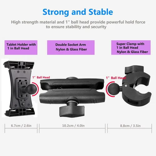 Vista 5 de Soporte con Abrazadera para Tableta iPad en Manillar de Cinta de Correr y Bicicleta para Bicicleta Estática, Elíptica, Bicicleta Spinning Peloton