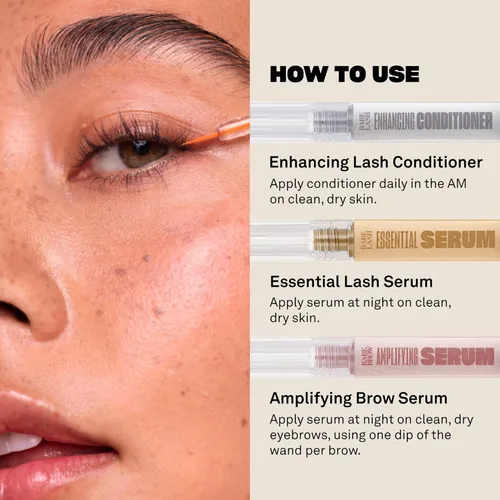 Vista 6 de Set Mini Triple Threat de Babe Original, Incluye Suero Esencial para Pestañas Babe Lash y Acondicionador Potenciador + Suero Amplificador para Cejas