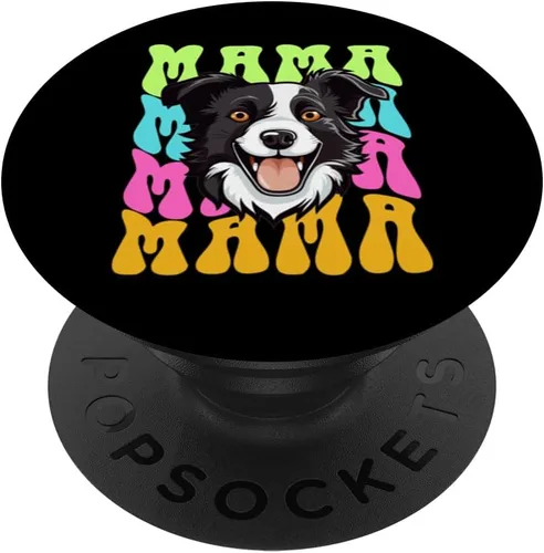 Vista 6 de Border collie owner mom mama cute dog woman sunglasses PopSockets MagSafe PopGrip for iPhone