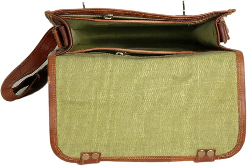 Vista 3 de Bolso bandolera de piel de 13 pulgadas bolso bandolera vintage para mujeres y hombres bolso de mano competible con iPad y tablet