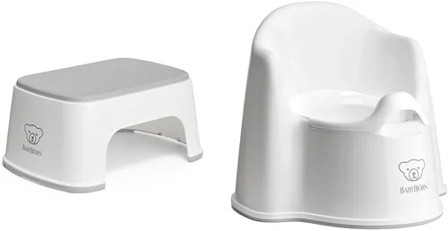 Vista 2 de BabyBjörn Taburete, Blanco/Gris