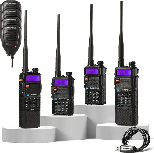 Vista 8 de BAOFENG Radio GMRS UV-5G (UV-5X), radio bidireccional recargable de largo alcance con recepción y escaneo meteorológico NOAA, radio de mano GMRS