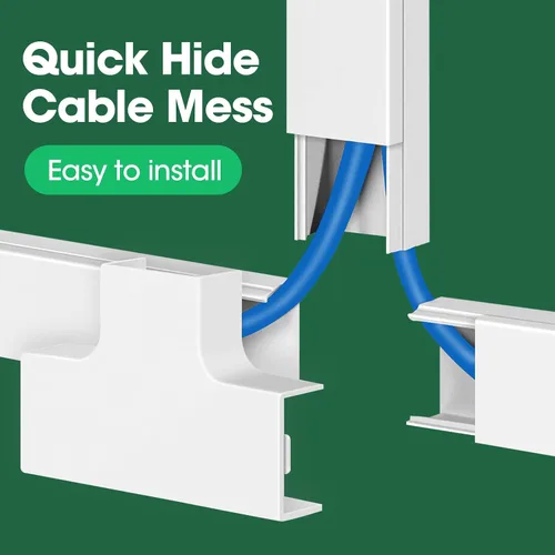 Vista 5 de AZEN Kit para ocultar cables, cubiertas de cables de 315 pulgadas para cables en la pared, cubiertas de alambre pintables para cables en la pared