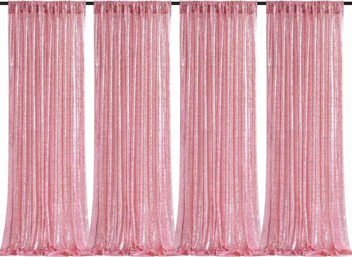 Vista 33 de B-COOL Cortinas de Fondo de Lentejuelas Azul Bebé 2 Piezas 2ftx8ft Fotografía para Fiestas Fondo Brillante Cortinas para Prom Bodas Baby Shower