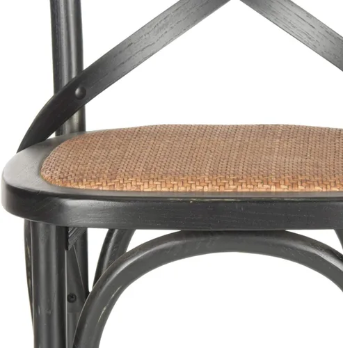 Vista 5 de SAFAVIEH Franklin Taburete de bar de madera con contraestante, asiento de Blanco antiguo