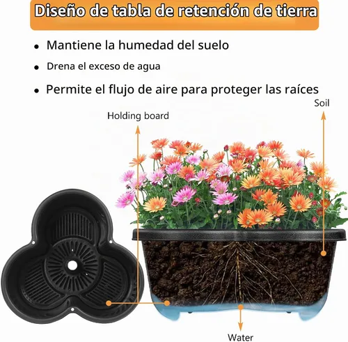Vista 4 de VECELO Macetero vertical de 5 niveles, apilables, con ruedas para fresas, hierbas, flores, verduras, color negro