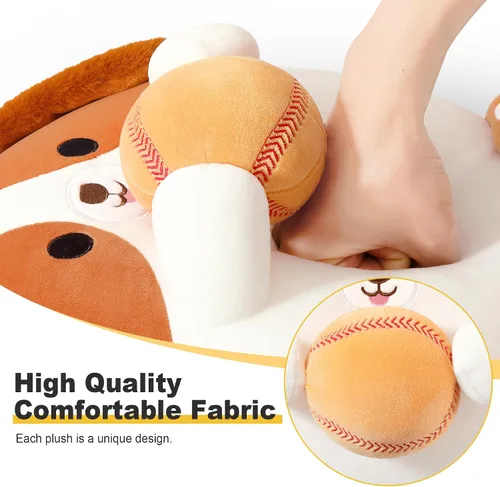 Vista 7 de Onsoyours Animal de Peluche Original de Perro Beagle Navideño con Gorro de Béisbol de Santa - Juguete de Peluche de Cachorro Deportivo Suave de 12