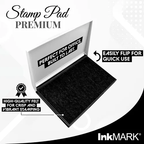 Vista 2 de Bloc de sellos premium de gran tamaño 4 x 7 pulgadas – para sellos de goma tradicionales – Color azul claro Negro