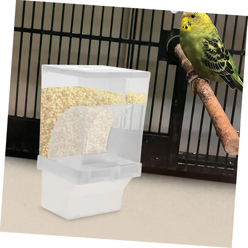 Vista 3 de STOBOK Comedero automático para pájaros sin ensuciar, accesorios para periquitos canarios, cacatúa, pinzón, periquito, semilla, contenedor