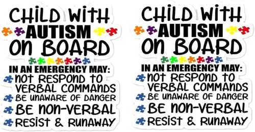 Vista 2 de Sticky Dude Adhesivo para automóvil con autismo para niños con autismo, conciencia sobre el autismo, respondedores de alerta, 5 pulgadas