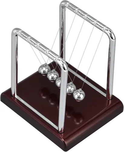 Vista 2 de Ejoyous Bola de equilibrio de Newton, bolas de péndulo de ciencia de física oscilante, juguete de movimiento de escritorio para decoración