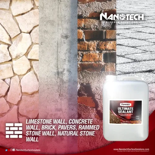 Vista 3 de Nanotech Surface Solutions Ultimate Sealant - Revestimiento penetrante invisible repelente al agua para hormigón, mampostería, arcilla, piedra