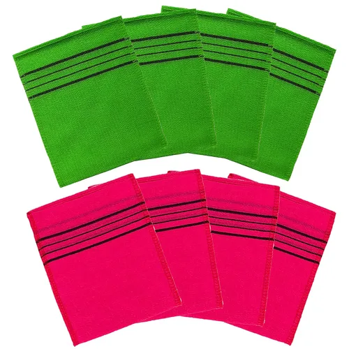 Vista 3 de 8 paños de baño exfoliantes asiáticos - rojo y verde