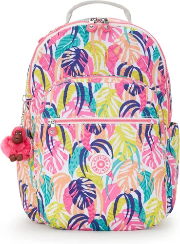 Vista 67 de Kipling Seúl - Mochila pequeña para tableta, diseño de flores acuáticas, talla única