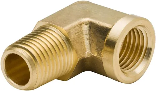 Vista 6 de Codo de calle de latón de 90 grados, 1/2 pulgada NPT macho x 1/2 pulgada NPT hembra forjado tubería (paquete de 2)