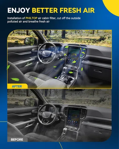 Vista 8 de PHILTOP Filtro de aire de cabina con carbón activado, compatible con CF10612 Smart Fortwo 2008, 2009, 2010, 2011, 2012, 2013, 2014, 2015-2018, Smart