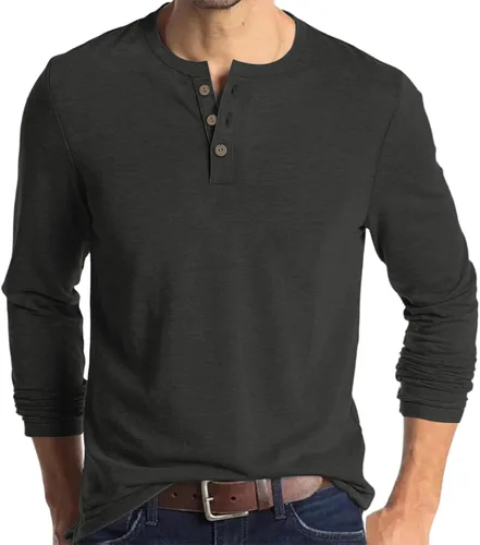 Vista 8 de Men's Casual Shirt, Button Down Long Sleeve Solid Dress Shirt Beach Vacation Shirts